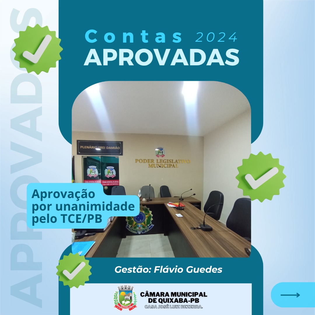TCE-PB aprova contas da Câmara Municipal de Quixaba referentes ao exercício de 2024
